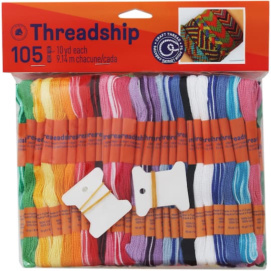 DMC&#xAE; Assorted Colors Threadship Craft Thread Jumbo Pack, 105ct.
